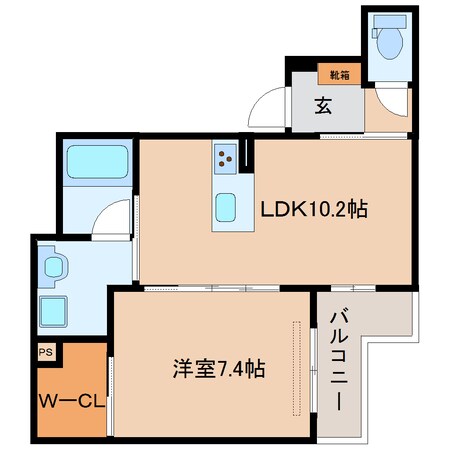 奈良駅 徒歩5分 2階の物件間取画像